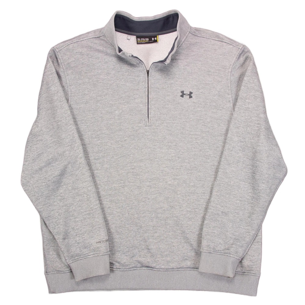 Under Armour Mens 2XL Gray Storm Coldgear 1/4 Zip Pullover LS Stretch Sweatshirt